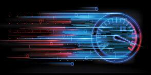 Graphic of a digital speedometer