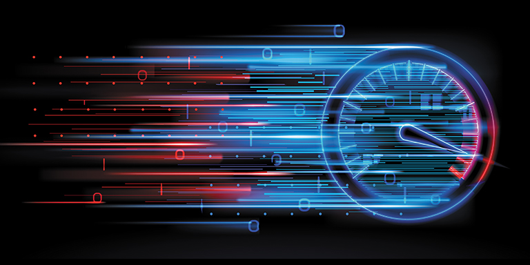 Graphic of a digital speedometer
