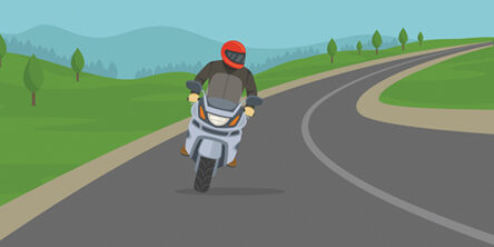 Illustration of a lone motorcyclist