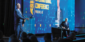 Eric Jorgensen addresses the crowd in Phoenix