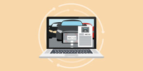 Illustration of a license plate reader identifying a license plate