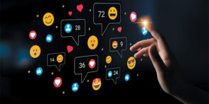 Ilustration showcasing colorful emojis and reaction icons