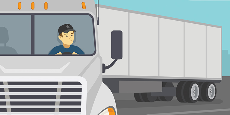 Illustration of a truck turning